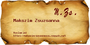 Makszim Zsuzsanna névjegykártya